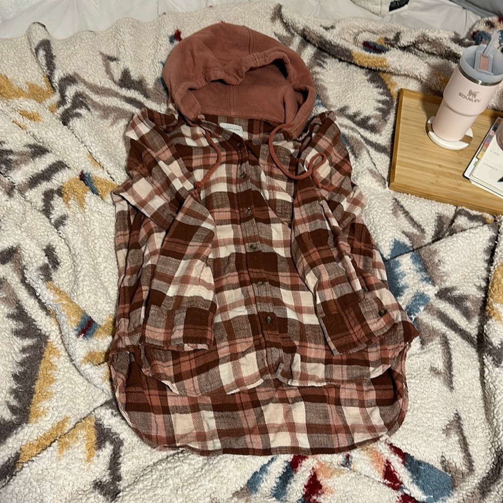 American Eagle hooded Flannel